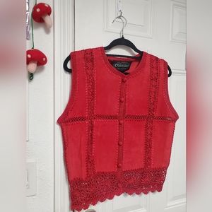 Vintage Overland Suede Red Vest